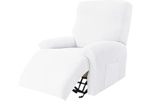ZRCYXDW 4 Piece Recliner Cover Stretch, Thick Spandex Recliner Sofa Cover Removable with Side Pocket Recliner Protector Non S