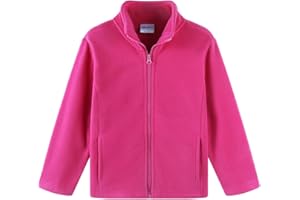 Noomelfish Girls Full Zip Soft Polar Fleece Jacket Outerwear Coat With Pockets (5-14 Years)