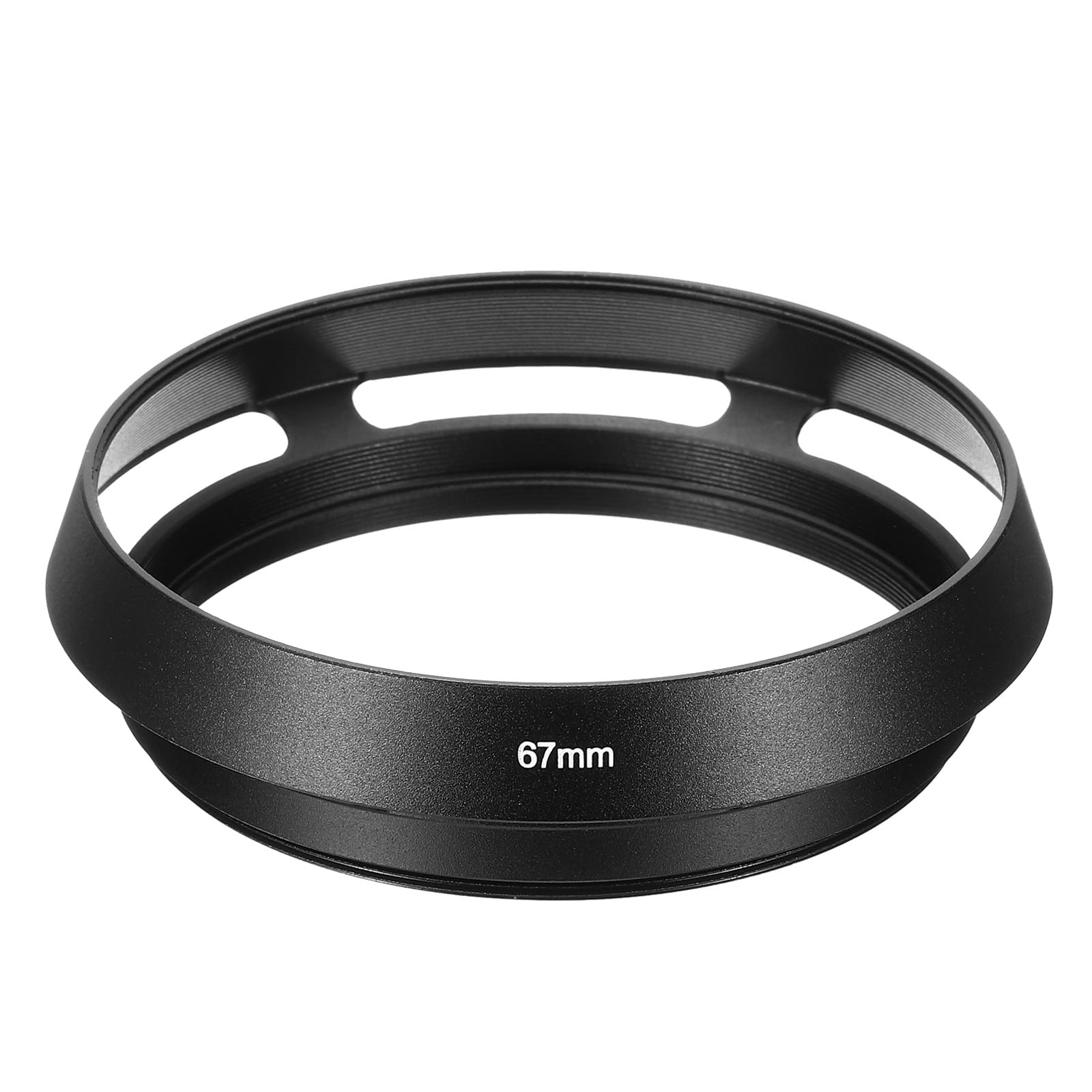 PATIKIL 67mm Lens Hood, Standard Vented Matte Surface Anti-reflective Inside Hollow Lens Hood for Universal Camera Lens, Black for Nikon, for Fujifilm, for Pentax, for Leica