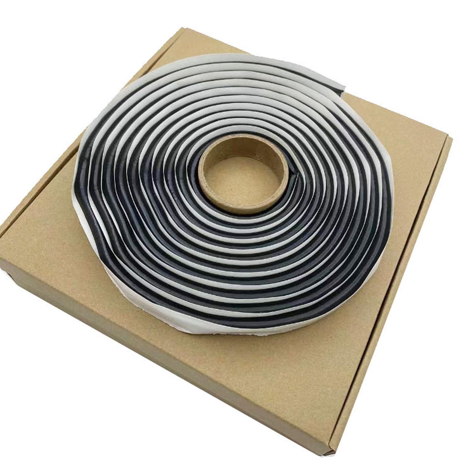 Butyl Tape, Mastic Tape for Camper, Butyl Rubber Round Putty Tape with Box, 9.5 mm Diameter x 4 m, Black