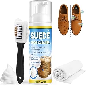 AstraVox Multipurpose Suede Shoe Cleaner Kit, Sneaker Cleaner with Brush and Towel, Suitable for Suede, Leather, Nubuck (200m