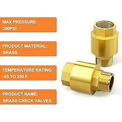GASHER 2PCS Brass Check Valve DN15 1/2" Female and