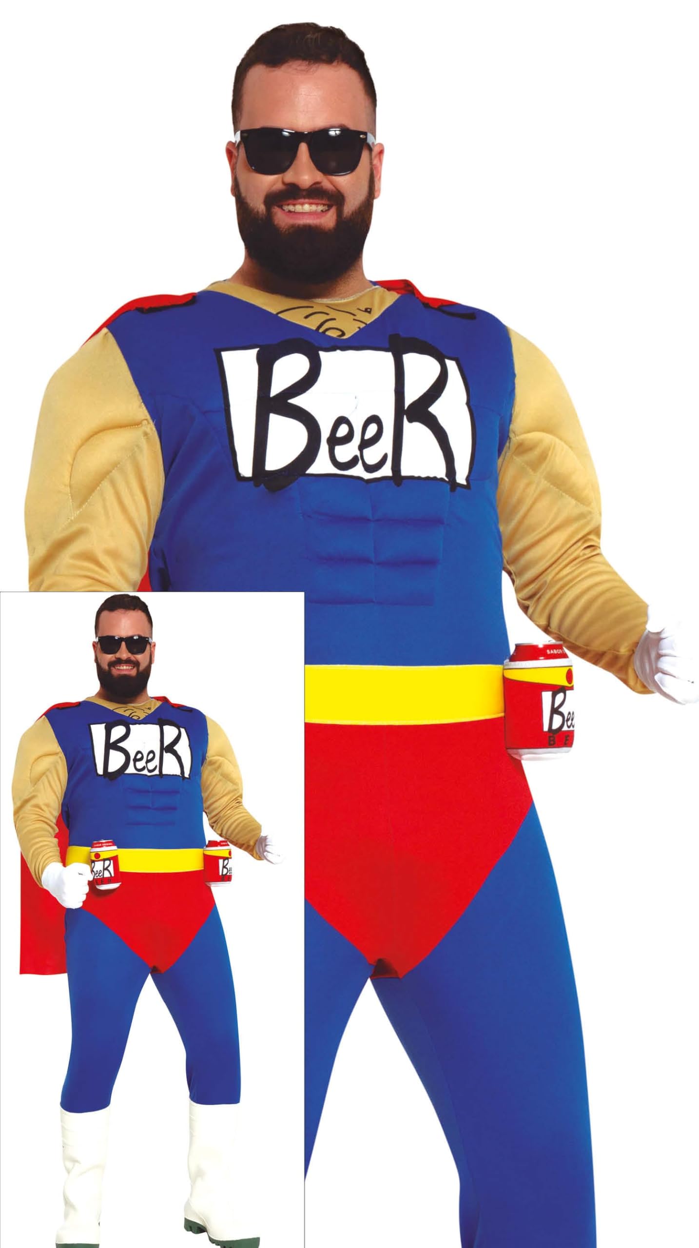 Fiestas Guirca Costume beerman superhero man beer - L