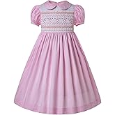 Pettigirl Girls Smocked Dress Puff Sleeve Hand Made Dresses