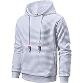 Qichic Men’s Sweatshirts Long Sleeve Pullover Patchwork Plaid Jacquard Hoodie Casual Drawstring Hoody Top