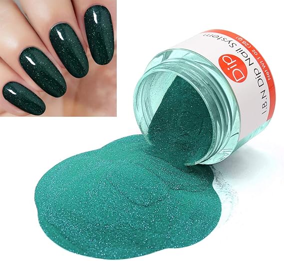 Glitter Green Dipping Powder (Added Vitamins) I.B.N Nail Dip Acrylic