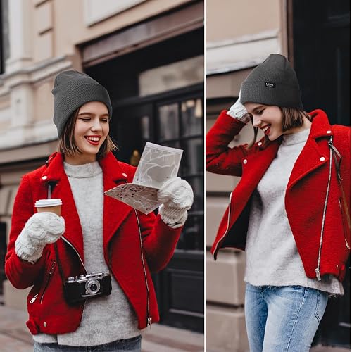 2 Pack Satin Lined Beanie Hats for Men Women Winter Warm  display picture 3