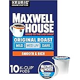 Maxwell House K-Cup Coffee Pods, 10 ct Box, Original Roast Medium Roast | Smooth &amp; Rich Medium Roast Coffee Pods, Full-Bodied Flavor, Rich Aroma, Compatible with All Keurig Brewers, Kosher