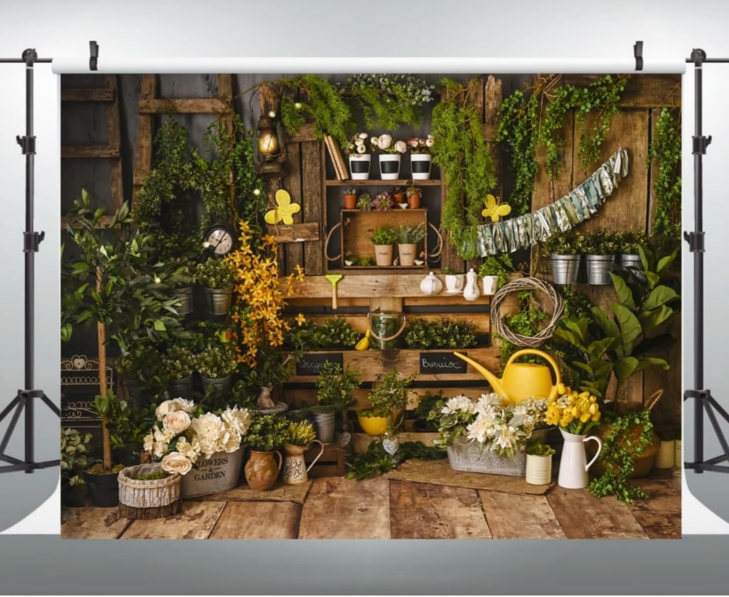 WaW Rustic Wooden Backdrop Brown 9x6ft Photo Studio Backdrop for Kids Vintage Portrait Newborn Baby