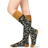 Benefeet Sox Girls Cute Floral Knee High Socks Women Novelty Colorful Kawaii Flower Patterned Long Tube Cotton Socks Gifts