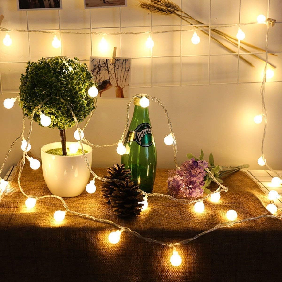 ZOUTOG Battery Operated String Lights, 33ft/10m 100 LED Bulb Warm White Globe String Lights with Remote Controller, Decorative Timer Fairy Light for Christmas/Wedding/Party Indoor and Outdoor : Garden & Outdoor