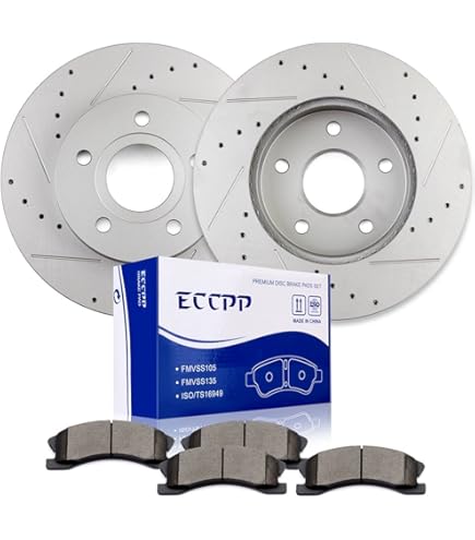 Detroit Axle Brake Parts Complete Front Brake Rotors & Ceramic Pads Kit For Chevy Malibu, Pontiac G5/G6, Saturn Aura | 11.65" Rotors 2002 Chevy TAHOE Brake Pads And Rotors - Foto 9