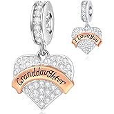 EMOSTAR Family Charms, 925 Sterling Silver Mother Father Daughter Son Sister Brother Godmother Nana Grandma Husband Wife Aunt Niece Cousin Uncle Best Friends, I Love You Dangle, fit European Bracelet