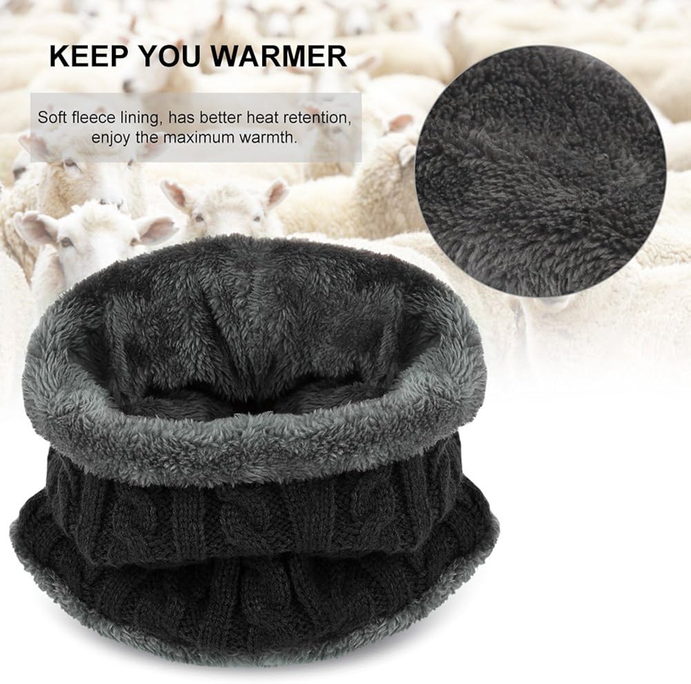 VBIGER 2-Pieces Winter Beanie Scarf Set Warm Hat Thick Knit Skull Cap for Men Women, One Size Black at  Men’s Clothing store