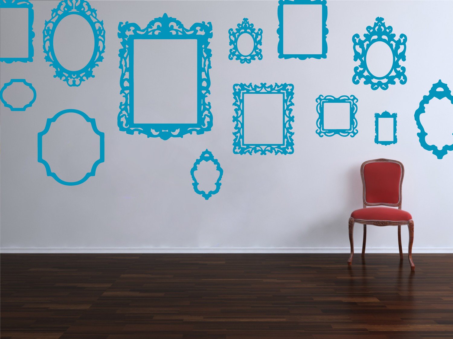Antique Style Picture Frame Stickers Removable Vintage Decorative Vinyl Decals for Home Decor Wall A