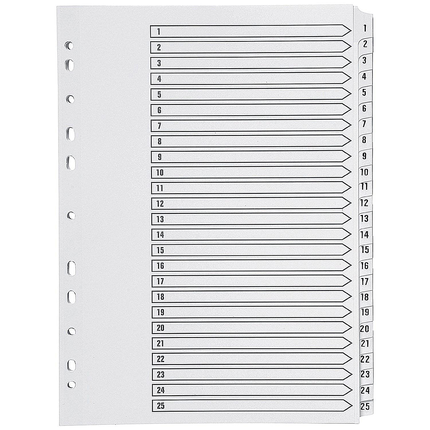 Q-Connect 1-25 Index Multi-Punched Reinforced Board Clear Tab A4 White