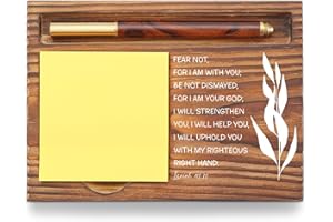 YODOCAMP Christian Desk Organizer, Bible Verse Sticky Note Holder, Isaiah 41:10 Fear Not for I Am with You, Religious Gifts for Christians, Pastors, Church Leaders, Believers TZP102