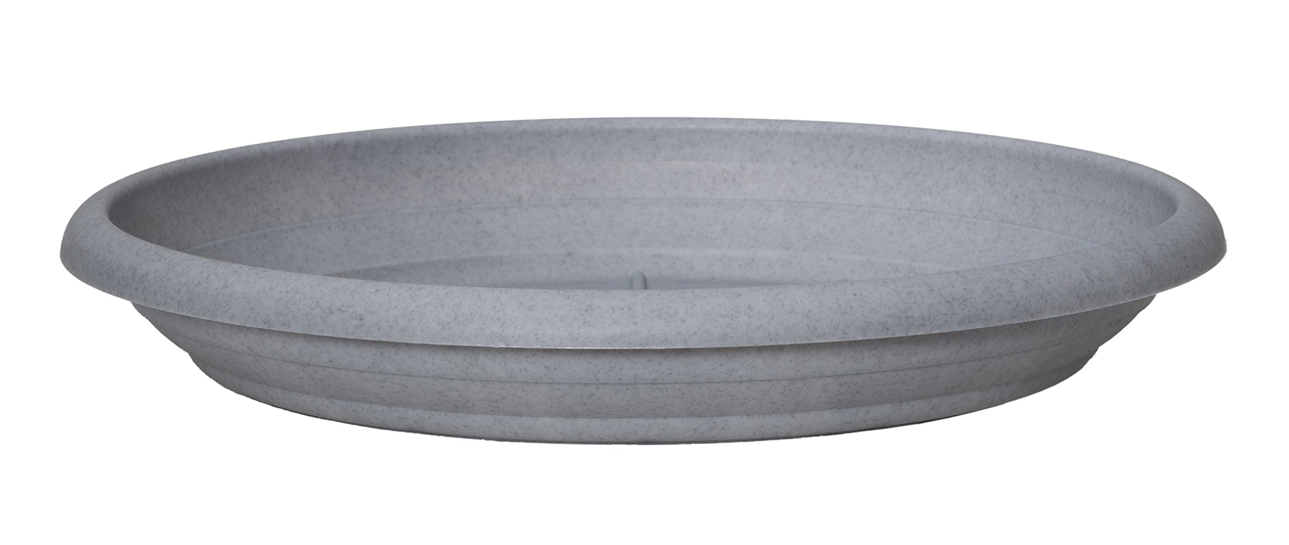Scheurich 58946 plastic saucer, granite grey, 24 cm diameter, 3.5 cm high