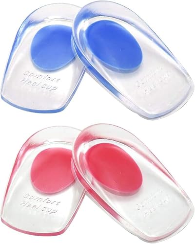 CosyInSofa 2 Pairs Gel Heel Cups Silicone for Plantar Fasciitis L