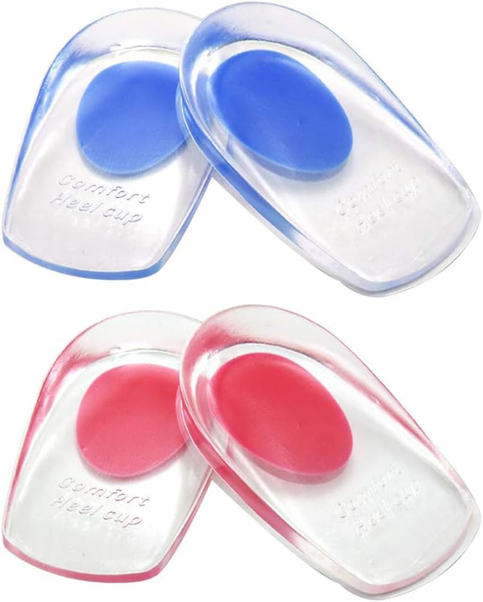 CosyInSofa 2 Pairs Heel Cups, Gel Heel Pads for Plantar Fasciitis, Heel Spur & Achilles Pain, Heel Cushions Absorbing Support Relieve Pressure(S)