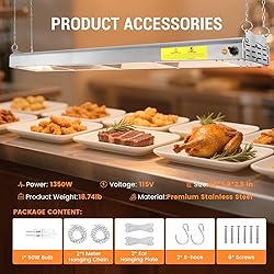 Hiteemer 48-Inch Food Heat Lamp, 1350W Commercial