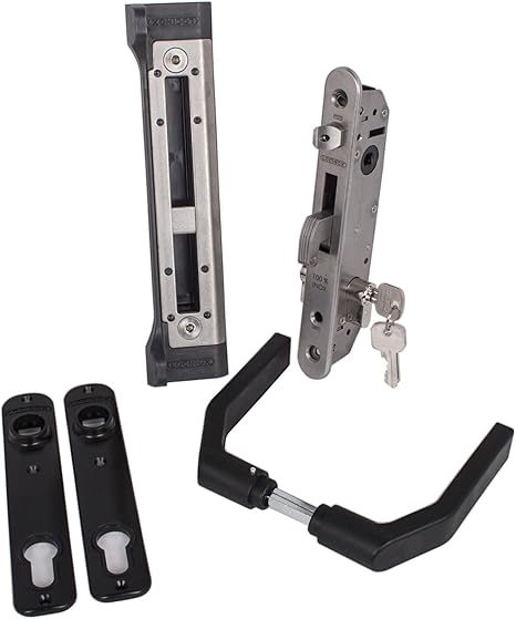 LOCINOX FORTY-SET schwarz Einsteckschloss-SET Komplett für Drehtore