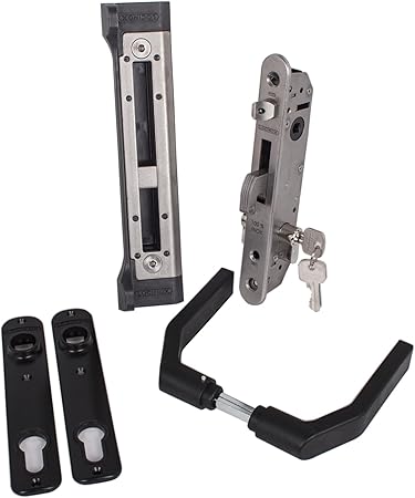 LOCINOX FORTY-SET schwarz Einsteckschloss-SET Komplett für Drehtore