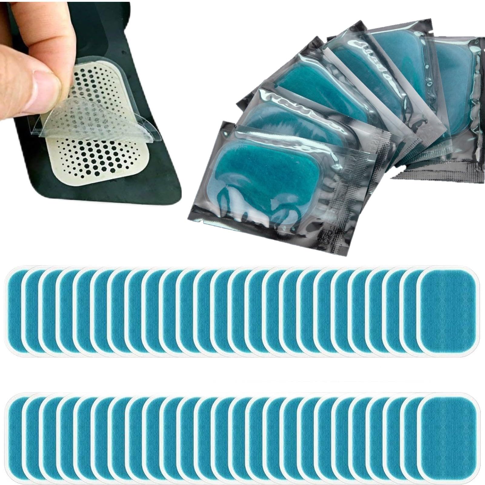 Photo 1 of LELTLIMH 50 Pcs/25 Packs Gel Pads for ABS Stimulator Training Replacement Muscle Trainer Accessory for Ab Workout Toning Belt Blue