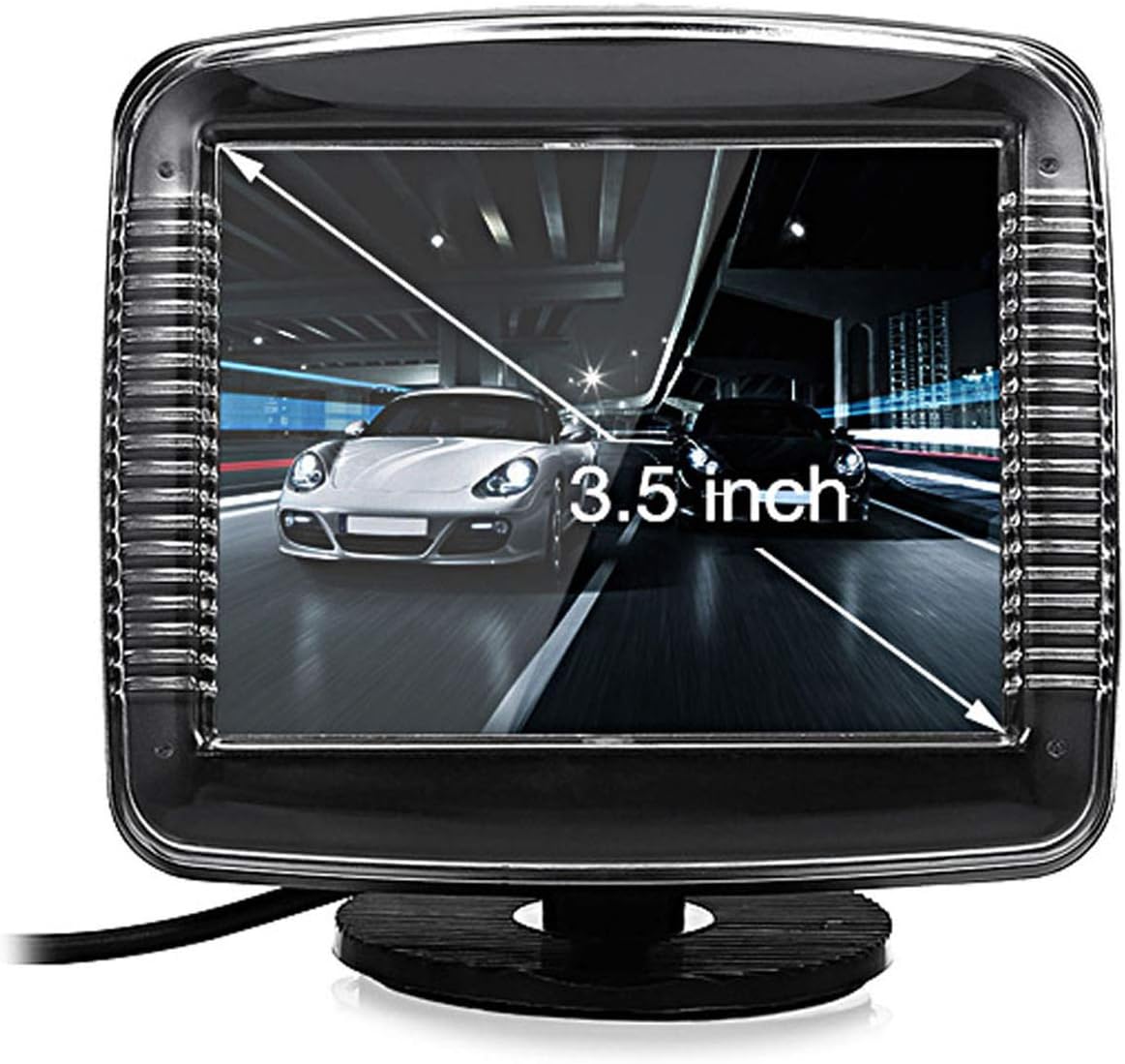 WEPECULIOR 3.5 Inch Car Rearview Monitor, Car Digital Parking Rearview Monitor Color TFT LCD Screen for Reversing Camera/VCD/DVD/GPS