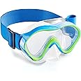 Aegend Kids Swim Goggles Snorkel Diving Mask for Kids Youth 3-15, Knitted Fabric Strap, Anti-Fog 180° Clear View