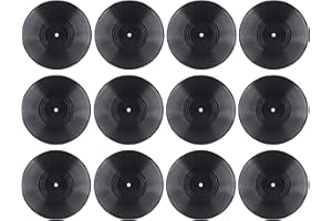 BFZMSLY 12 Pack 7 Inch Blank Vinyl Records Decor, Fake Retro Record Discs for Rock & Roll Party, Home Studio Wall Display, Wedding Guest Sign-In, DIY Room Decor