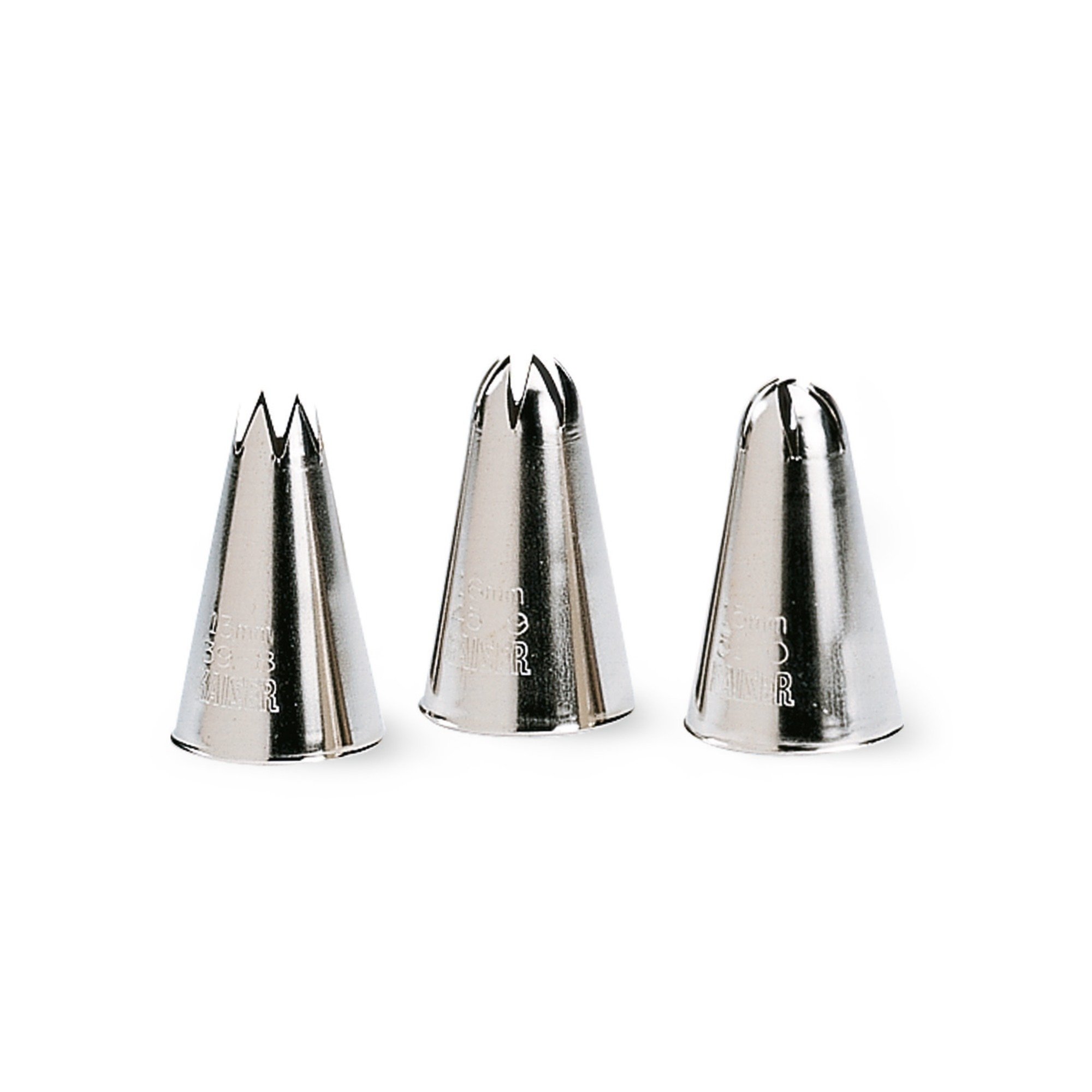WHF Pâtisserie professional nozzle set, 3-piece. 3 stainless steel nozzles, very , made of stainless steel, seam and edgeless