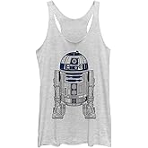 Star Wars Womens Decorative R2d2 Tri-Blend Racerback Layering Tank