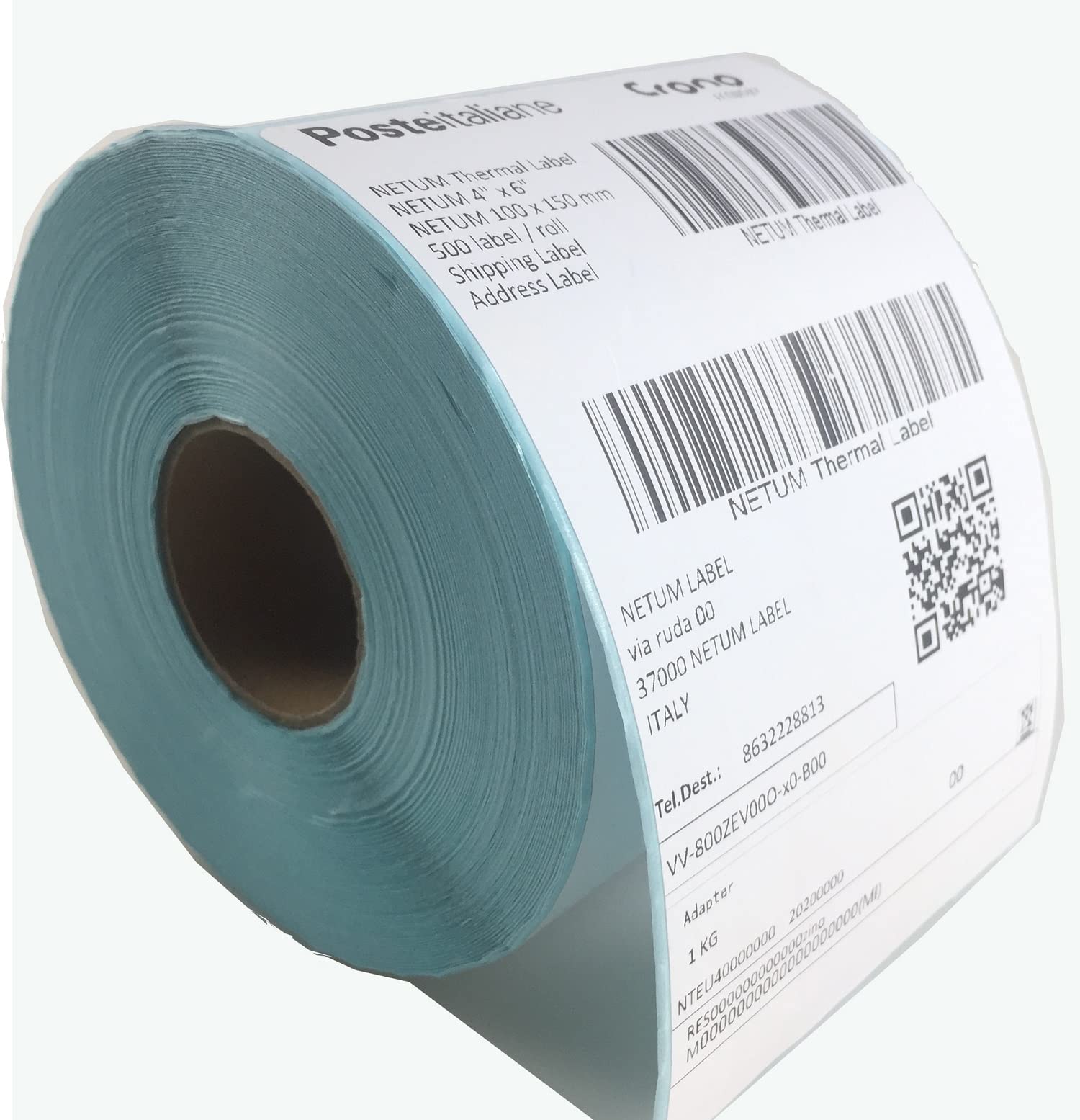 NETUM 4" X 6" Direct Thermal Labels, Perforated Shipping Labels, Compatible with NETUM NT-LP110A Desktop Printers - 1 Rolls, 500/Roll