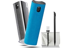 walrfid 2 Pack Car Touch Screen Mist Cleaner, Laptop Screens and Phone Touchscreen Cleaning Kit for iPad, iPhone, MacBook Pro with Aipods Cleaning Pen, Small Brush and Eyeglass Cloth - Grey and Blue