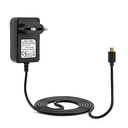 Aukru 5V 3A Netzteil Ladegeräte Micro USB Kabel für Raspberry Pi 3 Model B / Raspberry Pi 2 Model B -3000mA- 150cm