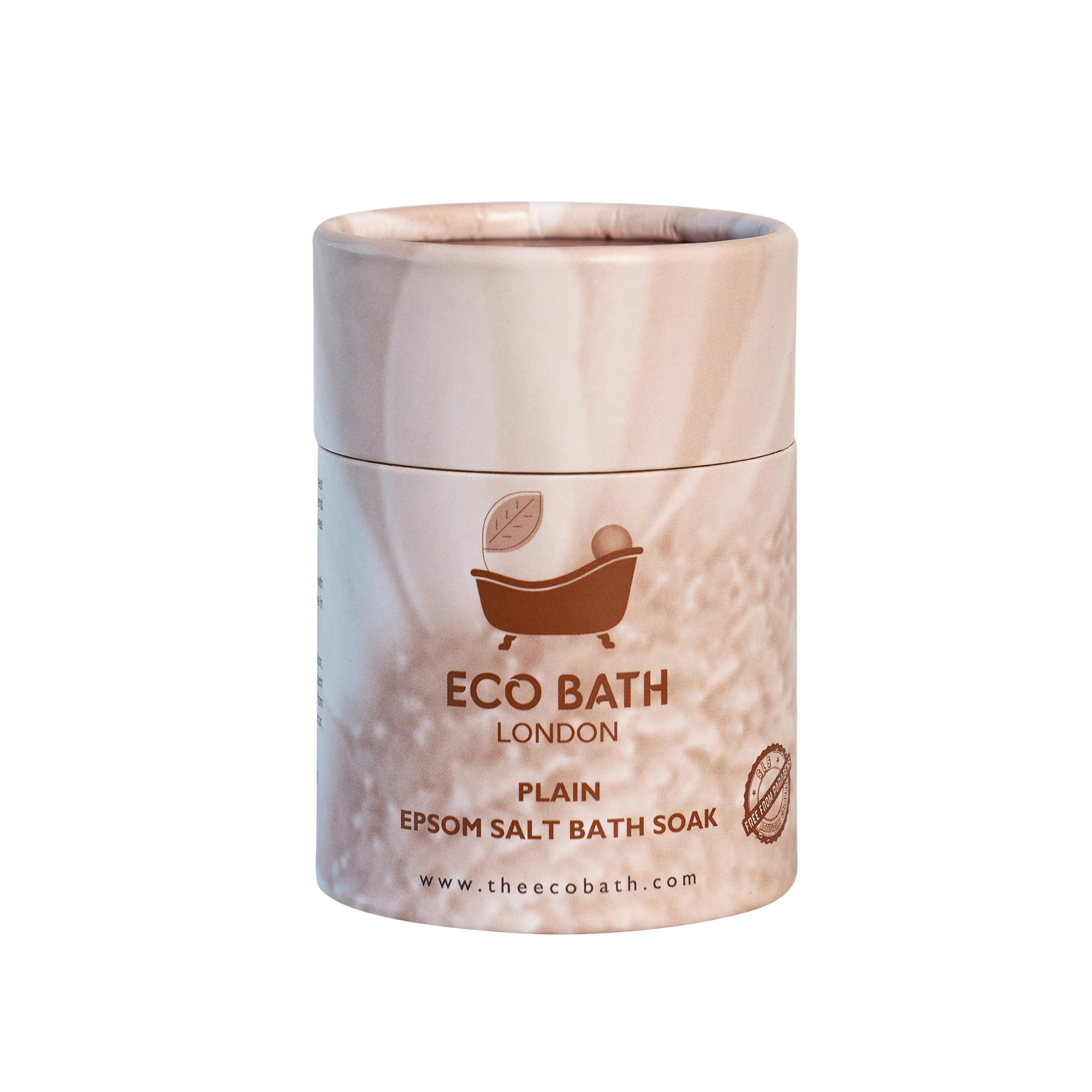 Eco Bath London Plain Epsom Salt Bath Soak - Tube 250g, 100% Pure Epsom Salt, Magnesium Bath Salts for Skin Care