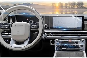 CDEFG (8Pcs for 2024 2025 2026 Hyundai Santa Fe Screen Protector, 12.3 Inch Touch Screen Split 4Pcs + Left Display+ A/C, Santa Fe (SE, SEL, XRT, Limited, Calligraphy) Accessories Nano Film