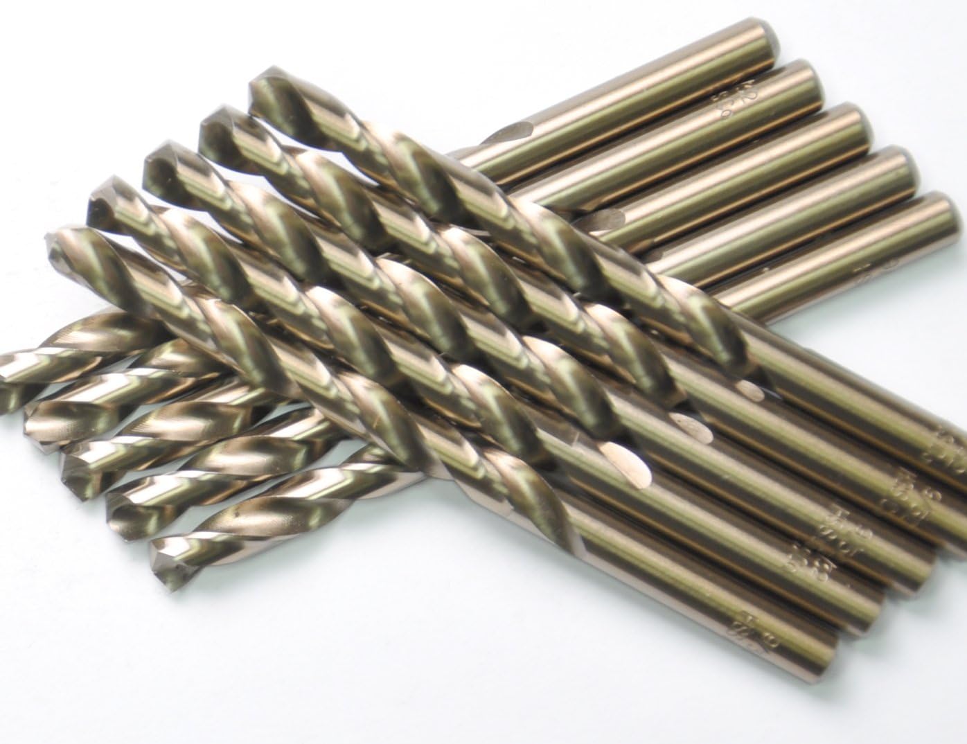 DRILLFORCE (10 Pcs) 11/64 in. x 3-1/4 in. HSS Cobalt Drill Bits, Jobber Length, Straight Shank, Metal Drill,Ideal for Drilling On Mild Steel, Copper, Aluminum, Zinc Alloy Etc.