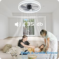 DewShrimp Flush Mount Bladeless Ceiling Fan with