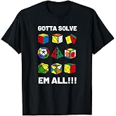 Competitive Puzzle Cube Gotta Solve Em All Speed Cubing T-Shirt