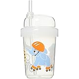 nuspin kids 8 oz Zoomi Straw Sippy Cup, Safari Animals Style
