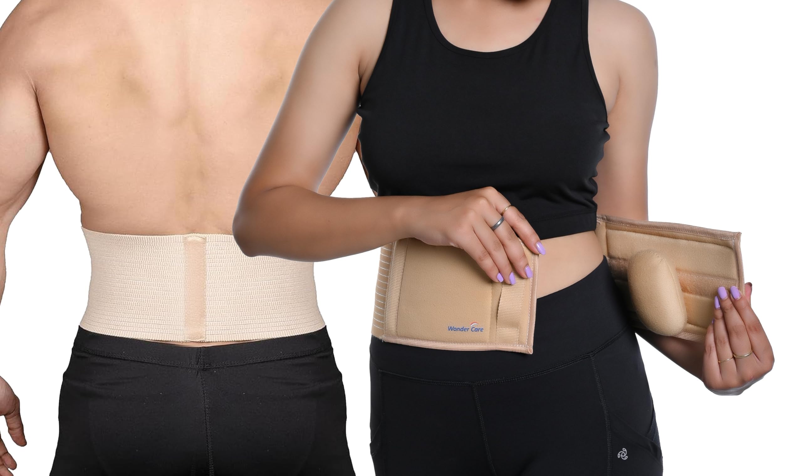 Wonder Care- Umbilical Hernia Support Belt Abdominal Binder for Belly Button Hernias or Navel Hernias, Hernia pain relief Brace-L