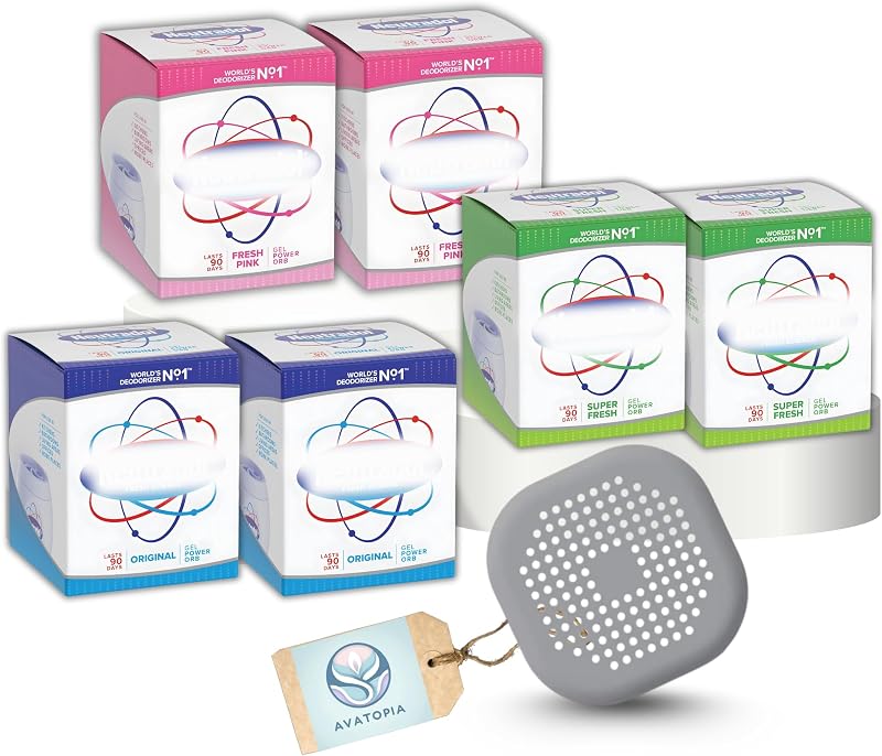 Avatopia Odour Neutralising Gel Power Orbs 6 Pack & Silicone Drain Protector