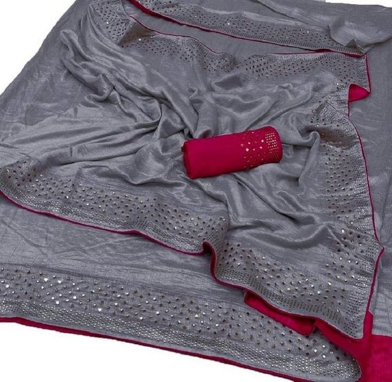 Blue Wish Womens Sana Silk Saree With Blouse Piece