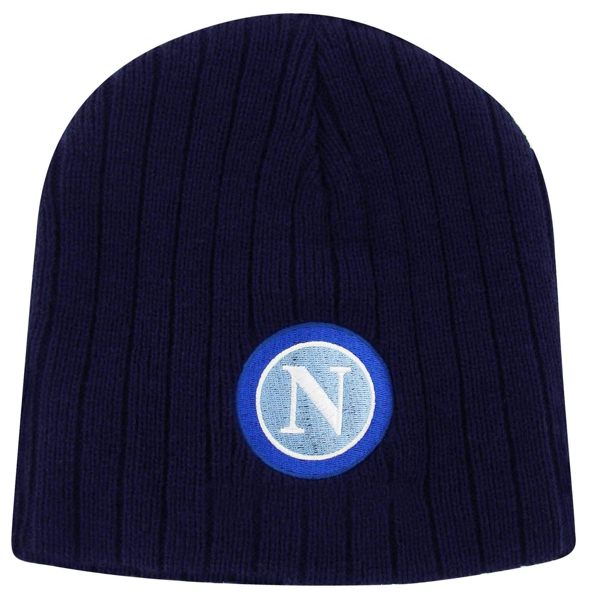 SSC NAPOLI Official Football Crest Insulated Beanie Hat (100% Acrylic) Navy Blue