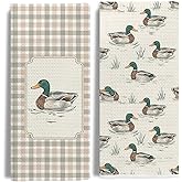 EKGJW Farmhouse Mallard Duck Kitchen Towels Set of 2,Ducks Lover Dish & Hand Towels for Kitchen & Bathroom Decor,Duck Gifts for Women Lovers,16x24 Inch
