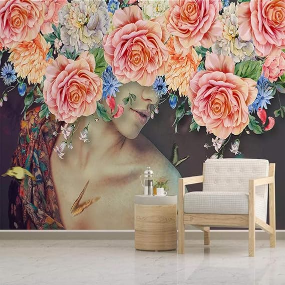 Awttmua Papel Pintado Mural Habitación Moderno Pintado A Mano Acuarela