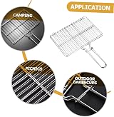 SUPVOX Stainless Steel BBQ Fish Grill Basket Handle Thickened Mesh Steak view 8