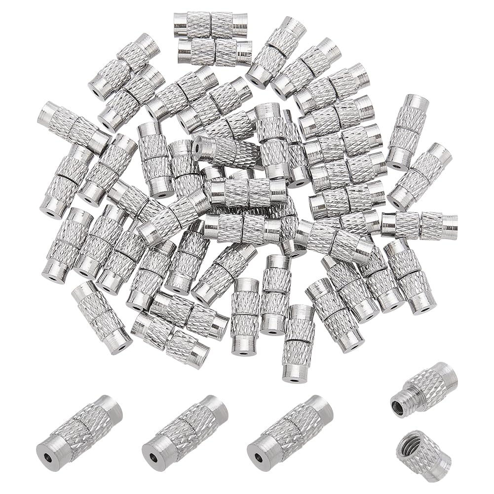 PandaHall Elite 50 pcs Brass Screw Clasps Jewelry Findings Clasps, 12x4mm, Color Platinum